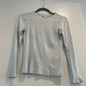 Light blue long sleeve cotton shirt perfect for spring